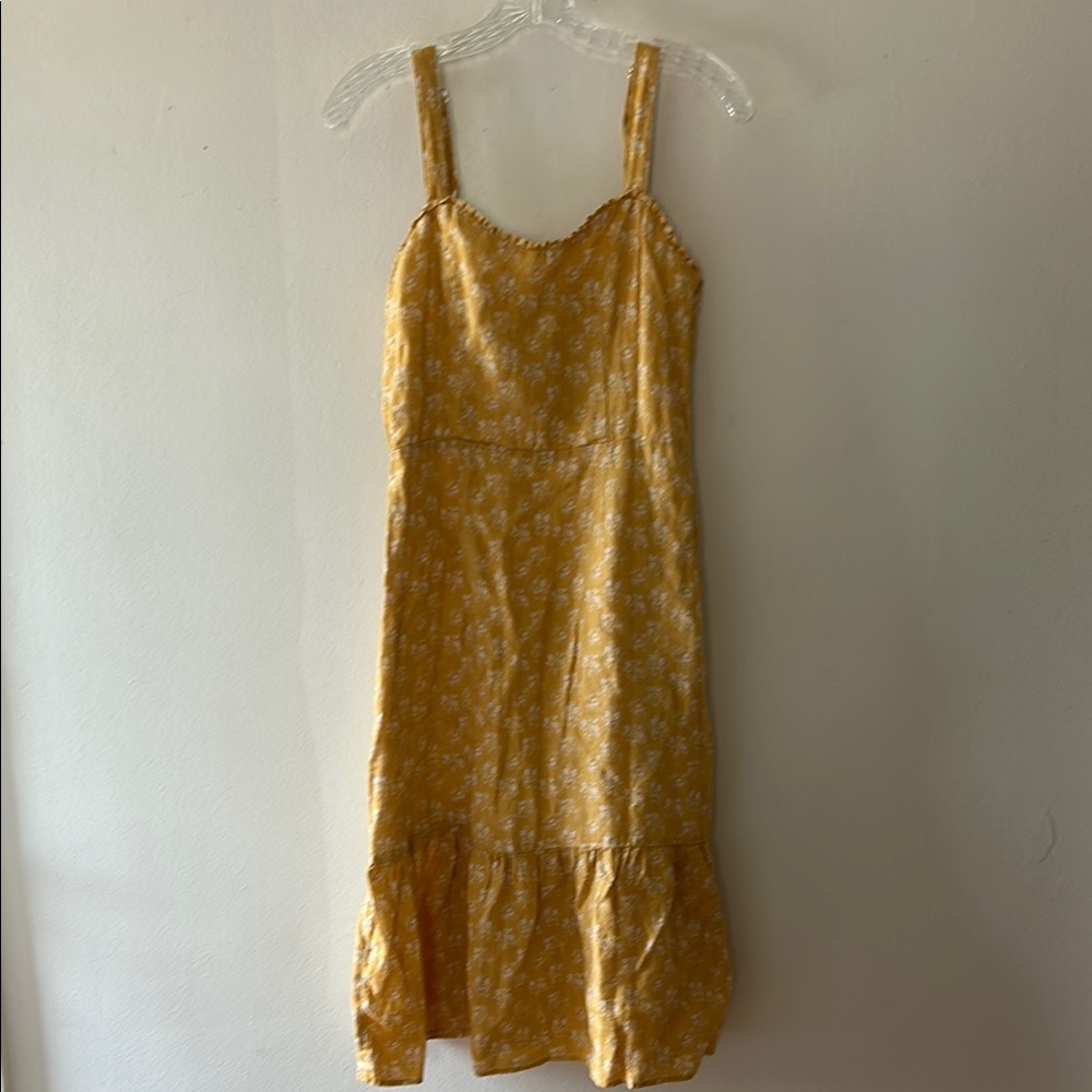Cynthia Rowley Gold Ruffled Midi Sundress, size 2.